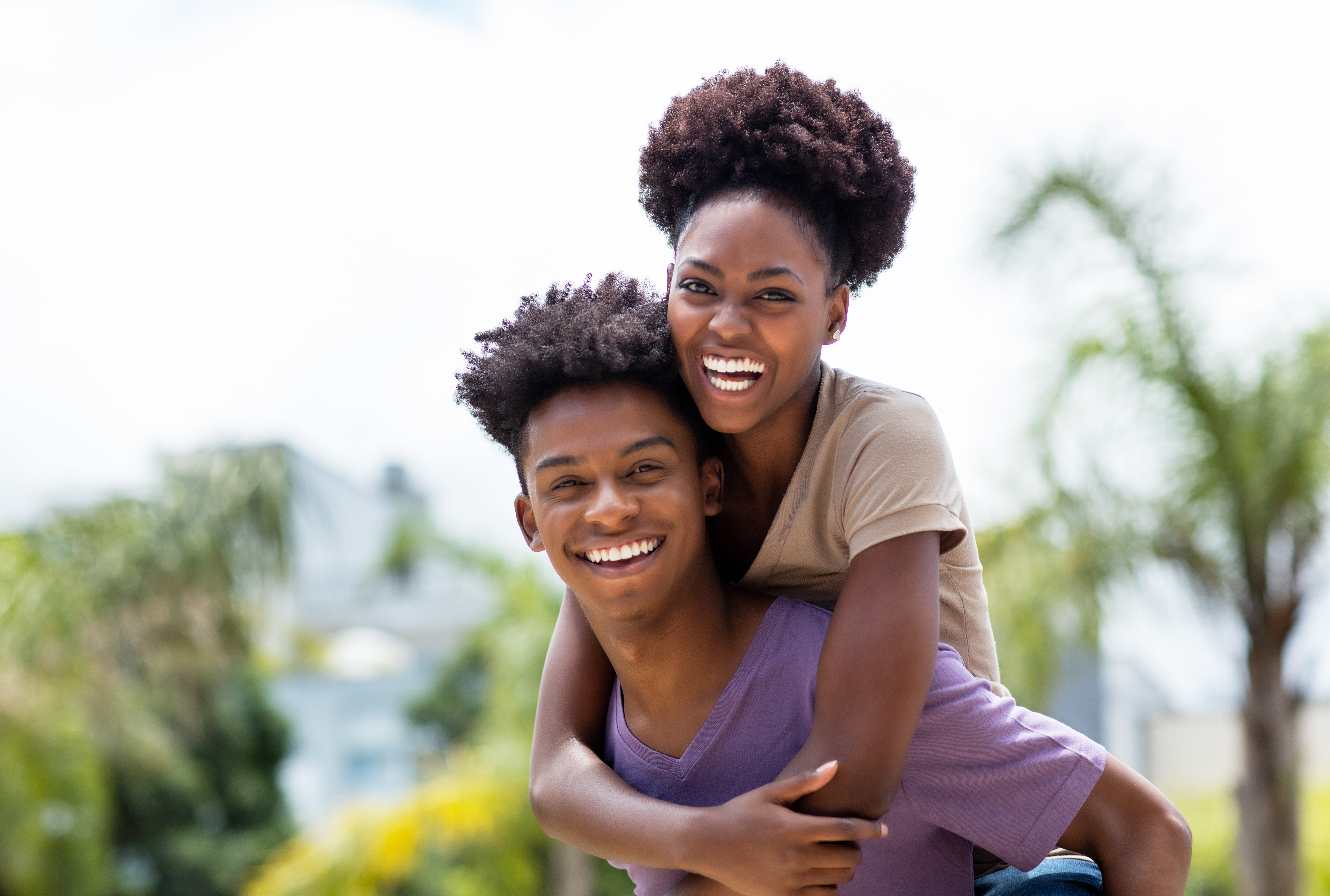 Happy,African,American,Love,Couple,Outdoor,In,The,Summer